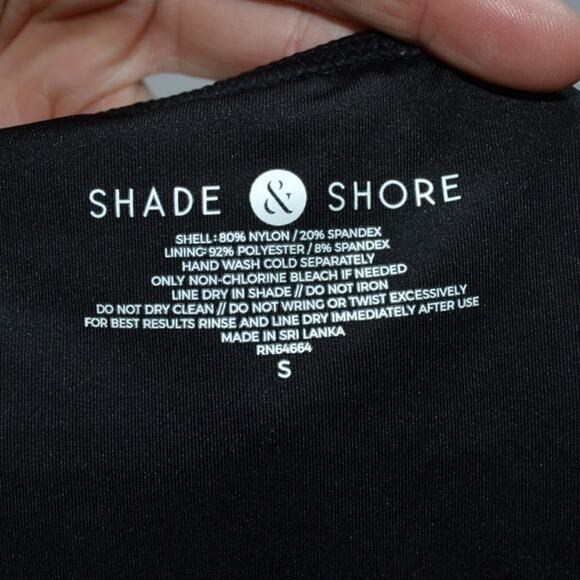 Shade & Shore Lemon Top Black Bottom Bikini 32B Top Small Bottoms - Picture 3 of 7